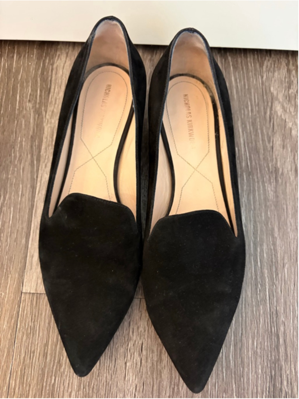 Nickolas Kirkwood Black Suede Pearl Casati Loafers Sz 38 - Picture 2 of 16